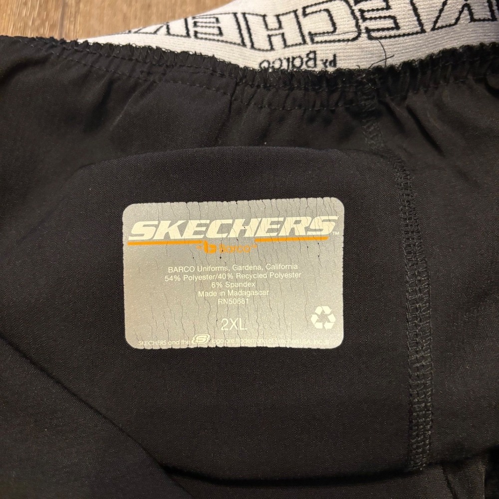 Skechers Womens Scrub Pants Black Wide Leg Cargo Pocket 2XL Nurse Barco - Picture 6 of 8
